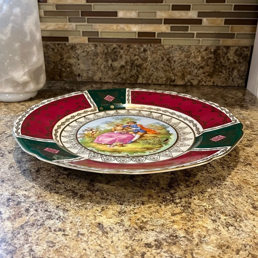 Vintage Hutschenreuther Hohenberg Bavaria porcelain platter w/ a courting couple